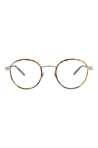 Saint Laurent  MEDIUM HAVANA/SEMIMATTE ANTIQUE SILVER Eyeglasses