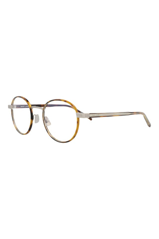 Saint Laurent  MEDIUM HAVANA/SEMIMATTE ANTIQUE SILVER Eyeglasses