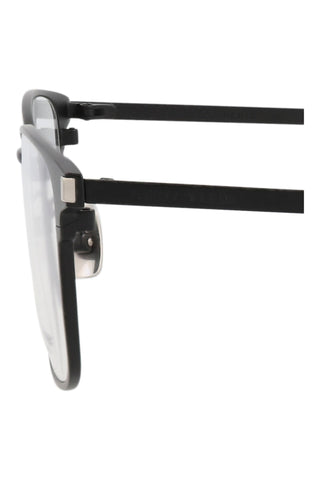 Saint Laurent SL585 men's eyeglasses in semimatte black metal with a sleek square frame design.