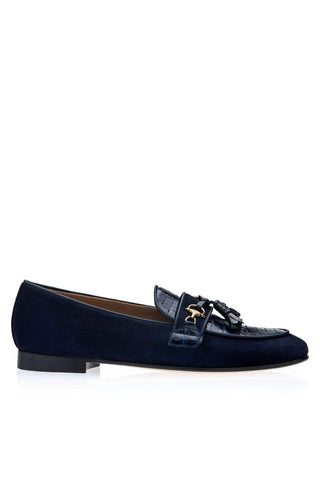 SUPERGLAMOUROUS Bruno Crocodile & Suede Tassel Loafer (SPGM1366)-AmbrogioShoes