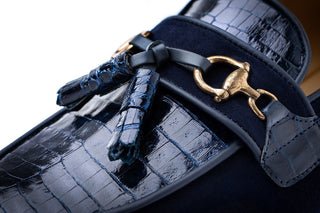 SUPERGLAMOUROUS Bruno Men's Shoes Exotic Crocodile Skin & Suede Leather Tassel Loafer (SPGM1366)-AmbrogioShoes