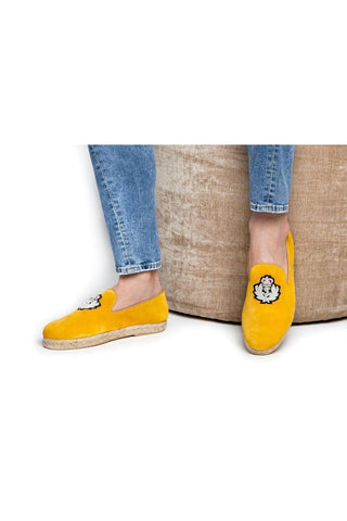 SUPERGLAMOUROUS Colony Softy Mustard Suede Rope Sneakers (SPGM1080)-AmbrogioShoes