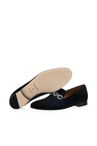 SUPERGLAMOUROUS Eldoret Moire Velvet Horse-Bit Loafer-AmbrogioShoes