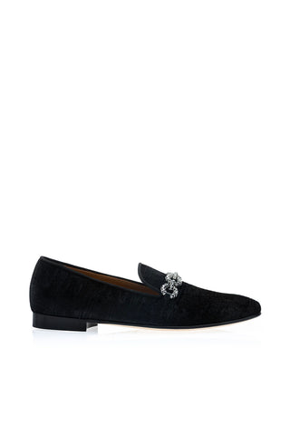 SUPERGLAMOUROUS Eldoret Moire Velvet Horse-Bit Loafer-AmbrogioShoes