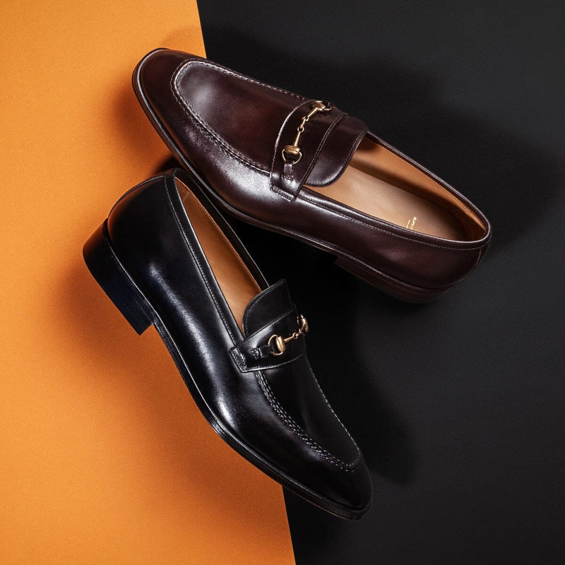 SUPERGLAMOUROUS Elmoro Vitnage Men's Shoes Cocoa Calf-Skin Leather Horsebit Loafers (SPGM1301)-AmbrogioShoes