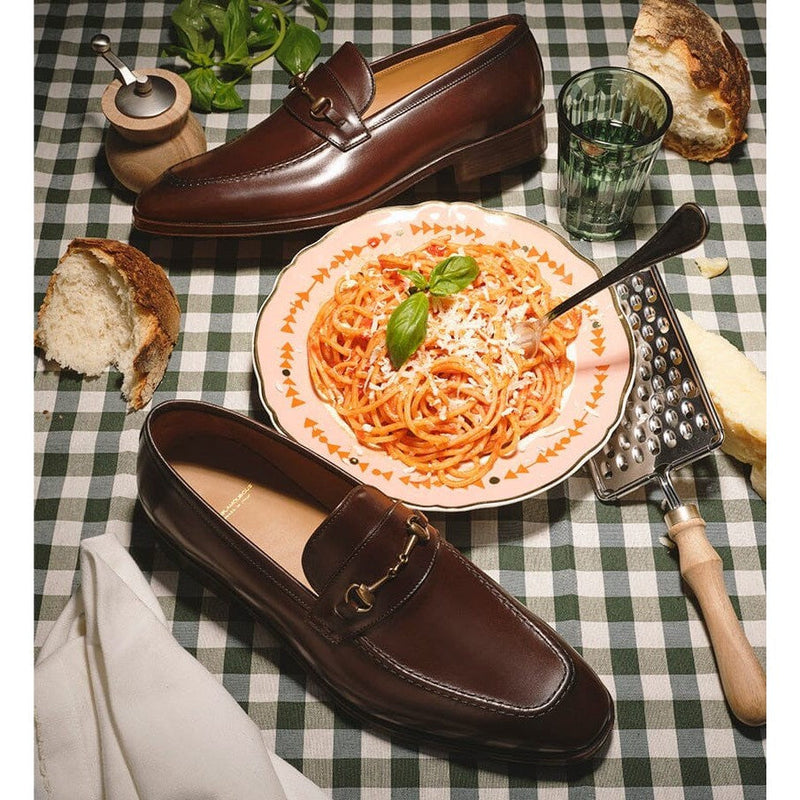 SUPERGLAMOUROUS Elmoro Vitnage Men's Shoes Cocoa Calf-Skin Leather Horsebit Loafers (SPGM1301)-AmbrogioShoes