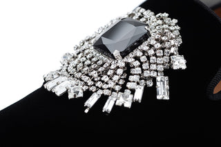 SUPERGLAMOUROUS Jupiter Velvet Crystal Slipper Loafers-AmbrogioShoes