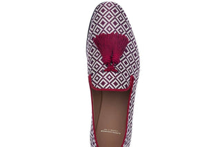 SUPERGLAMOUROUS Louis Men's Shoes Jacquard Canvas Slip-On Tassel Loafer (SPGM1369)-AmbrogioShoes