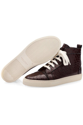 SUPERGLAMOUROUS Maxime Mississippi Alligator Skin High-Top Sneakers (SPGM1104)-AmbrogioShoes