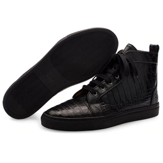 SUPERGLAMOUROUS Maxime Mississippi Men's Shoes Exotic Alligator Skin High-Top Sneakers (SPGM1104)-AmbrogioShoes