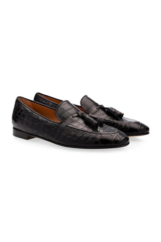 SUPERGLAMOUROUS Philippe Crocodile Slip-On Tassels Loafer (SPGM1356)-AmbrogioShoes
