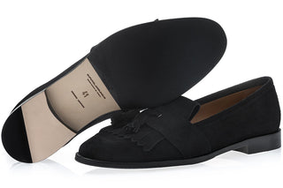 SUPERGLAMOUROUS Romeo Gorain Men's Shoes Suede Leather Kiltie Slip-On Tassel Loafer (SPGM1374)-AmbrogioShoes