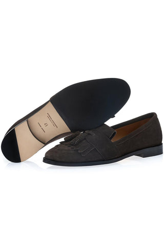 SUPERGLAMOUROUS Romeo Gorain Suede Kiltie Slip-On Tassel Loafer (SPGM1374)-AmbrogioShoes