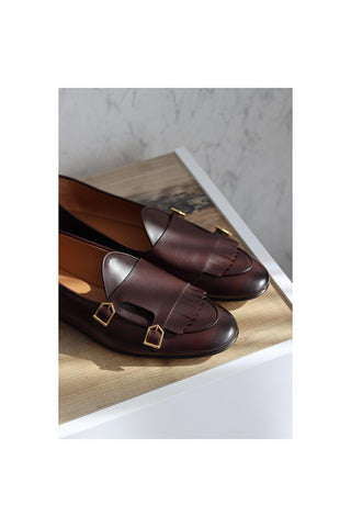 SUPERGLAMOUROUS TANGERINE 7.1 Nappa Double Monk-Strap Belgian Loafers (SPGM1164)-AmbrogioShoes