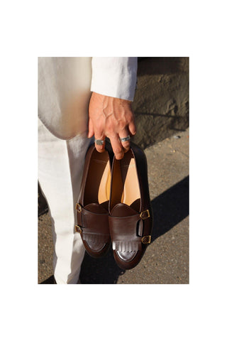 SUPERGLAMOUROUS TANGERINE 7.1 Nappa Double Monk-Strap Belgian Loafers (SPGM1164)-AmbrogioShoes