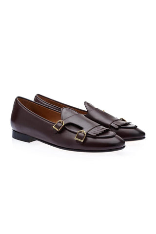 SUPERGLAMOUROUS TANGERINE 7.1 Nappa Double Monk-Strap Belgian Loafers (SPGM1164)-AmbrogioShoes
