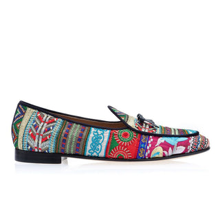 SUPERGLAMOUROUS Tangerine 1 Panama Embroidered Canvas Belgian Loafer (SPGM1346)-AmbrogioShoes