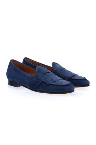 SUPERGLAMOUROUS Tangerine 10 Gorain Suede Belgian Loafers (SPGM1332)-AmbrogioShoes