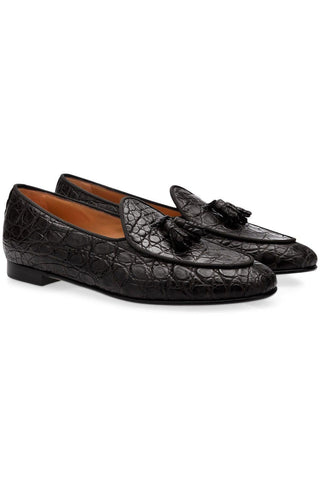 SUPERGLAMOUROUS Tangerine 2 Crocodile Skin Slip-on Tassel Loafer (SPGM1360)