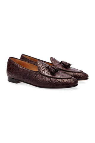 SUPERGLAMOUROUS Tangerine 2 Crocodile Skin Slip-on Tassel Loafer (SPGM1360)