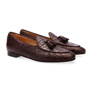 SUPERGLAMOUROUS Tangerine 2 Exotic Crocodile Skin Slip-on Tassel Loafer (SPGM1360)-AmbrogioShoes