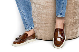 SUPERGLAMOUROUS Tangerine 7 Calf-Skin Leather Double-Monk Skate Sneaker (SPGMS1359)-AmbrogioShoes