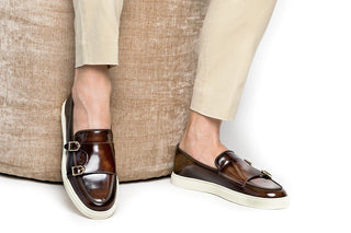 SUPERGLAMOUROUS Tangerine 7 Calf-Skin Leather Double-Monk Skate Sneaker (SPGMS1359)-AmbrogioShoes