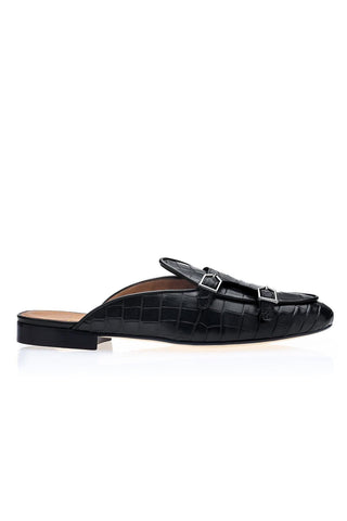 SUPERGLAMOUROUS Tangerine 7 Crocodile Double Monk Mule (SPGM1350)