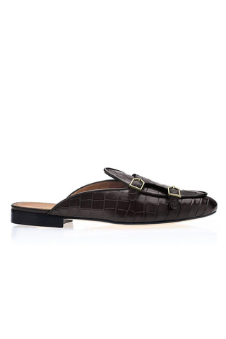 SUPERGLAMOUROUS Tangerine 7 Crocodile Double Monk Mule (SPGM1350)
