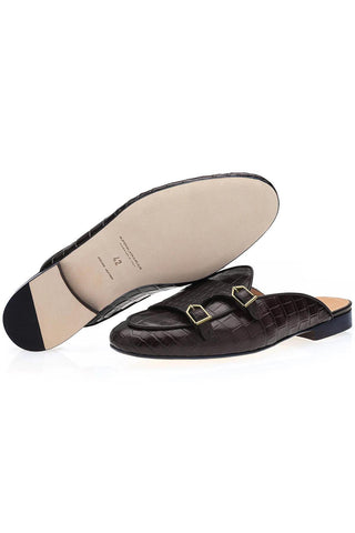 SUPERGLAMOUROUS Tangerine 7 Crocodile-Skin Double-Monk Mule (SPGM1362)-AmbrogioShoes