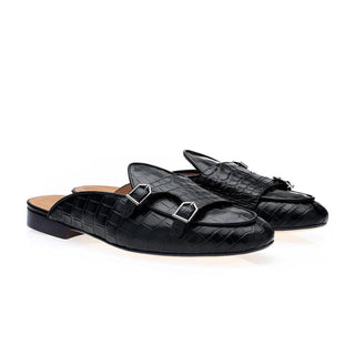 SUPERGLAMOUROUS Tangerine 7 Crocodile-Skin Double-Monk Mule (SPGM1362)-AmbrogioShoes