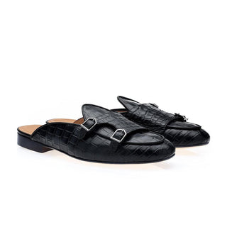 SUPERGLAMOUROUS Tangerine 7 Exotic Crocodile Double Monk Mule (SPGM1350)-AmbrogioShoes