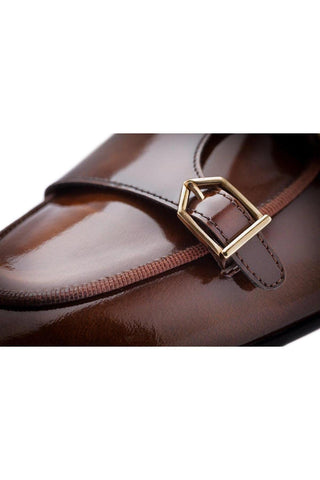 SUPERGLAMOUROUS Tangerine 7 Polished Calf-Skin Leather Double Monk-Strap Belgian Loafers (SPGM1047)-AmbrogioShoes