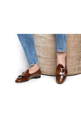 SUPERGLAMOUROUS Tangerine 7 Polished Leather Belgian Loafer-AmbrogioShoes