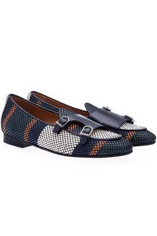 SUPERGLAMOUROUS Tangerine 7 Tetris Hand-Loomed Leather Belgian Loafer