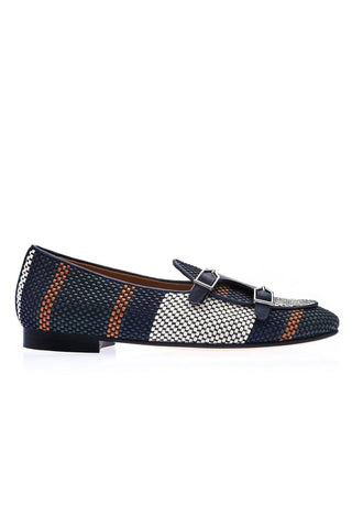SUPERGLAMOUROUS Tangerine 7 Tetris Hand-Loomed Leather Belgian Loafer