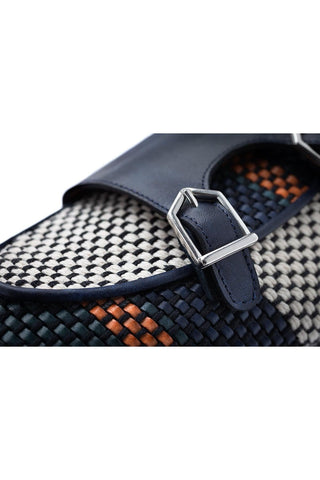 SUPERGLAMOUROUS Tangerine 7 Tetris Hand-Loomed Leather Belgian Loafer