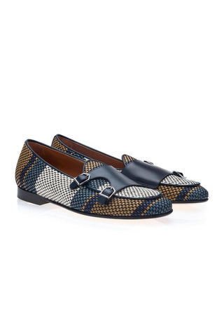 SUPERGLAMOUROUS Tangerine 7 Tetris Hand-Loomed Leather Belgian Loafer