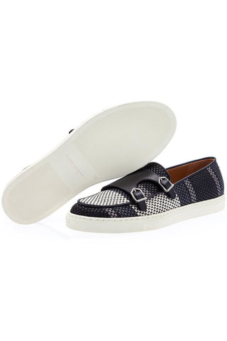 SUPERGLAMOUROUS Tangerine 7 Tetris Hand-Loomed Leather Double Monk Sneaker (SPGM1341)-AmbrogioShoes