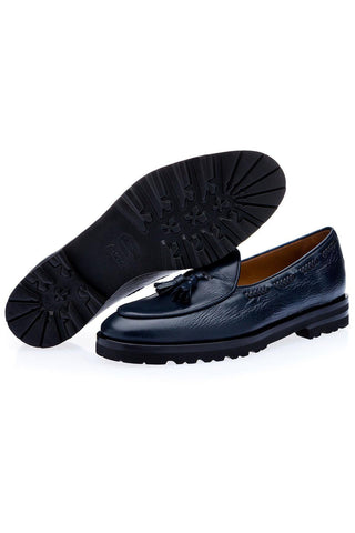 SUPERGLAMOUROUS Tangerine 8-T Deer-Skin Leather Belgian Tassel Loafers (SPGM1142)-AmbrogioShoes