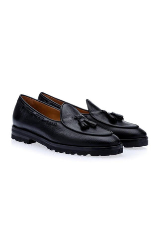 SUPERGLAMOUROUS Tangerine 8-T Deer-Skin Leather Belgian Tassel Loafers (SPGM1142)
