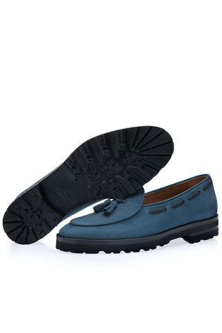 SUPERGLAMOUROUS Tangerine 8-T Oregon Grainy Nubuck Leather Belgian Tassel Loafer (SPGM1373)-AmbrogioShoes