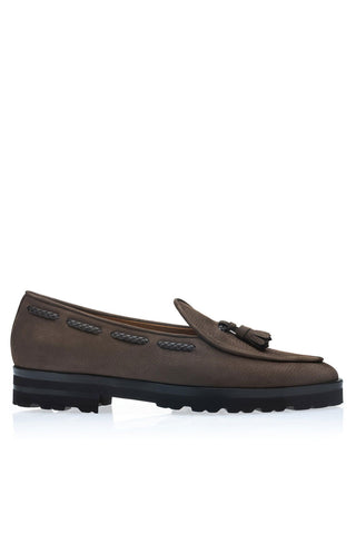 SUPERGLAMOUROUS Tangerine 8-T Oregon Grainy Nubuck Leather Belgian Tassel Loafer (SPGM1373)-AmbrogioShoes
