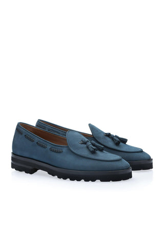 SUPERGLAMOUROUS Tangerine 8-T Oregon Grainy Nubuck Leather Belgian Tassel Loafer (SPGM1373)