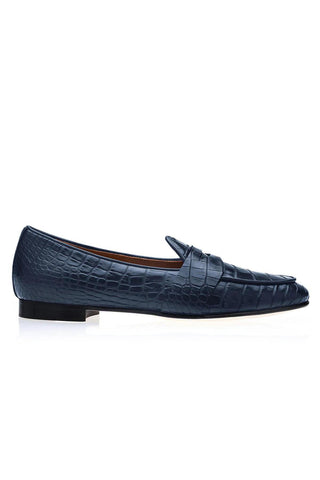 SUPERGLAMOUROUS Tangerine 9 Crocodile Skin Belgian Loafer (SPGM1353)-AmbrogioShoes