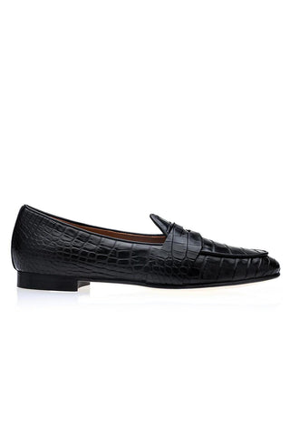SUPERGLAMOUROUS Tangerine 9 Crocodile Skin Belgian Loafer (SPGM1353)-AmbrogioShoes