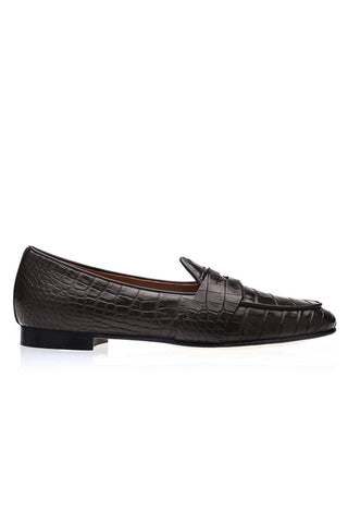 SUPERGLAMOUROUS Tangerine 9 Crocodile Skin Belgian Loafer (SPGM1353)-AmbrogioShoes