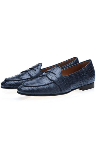 SUPERGLAMOUROUS Tangerine 9 Crocodile Skin Belgian Loafer (SPGM1353)-AmbrogioShoes