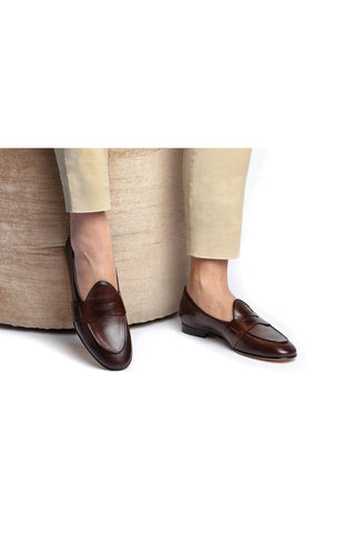 SUPERGLAMOUROUS Tangerine 9 Toledo Leather Penny Loafer-AmbrogioShoes