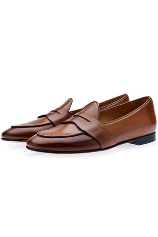 SUPERGLAMOUROUS Tangerine 9 Toledo Leather Penny Loafer-AmbrogioShoes